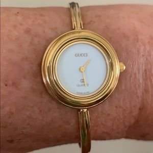 Vintage Gucci Women’s Gold Plated Bangle Watch